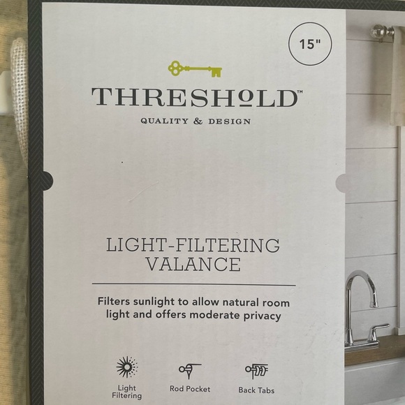 Threshold Light-Filtering Valance 54” x 15” Bonaire Natural NWT Farmhouse - Picture 2 of 6